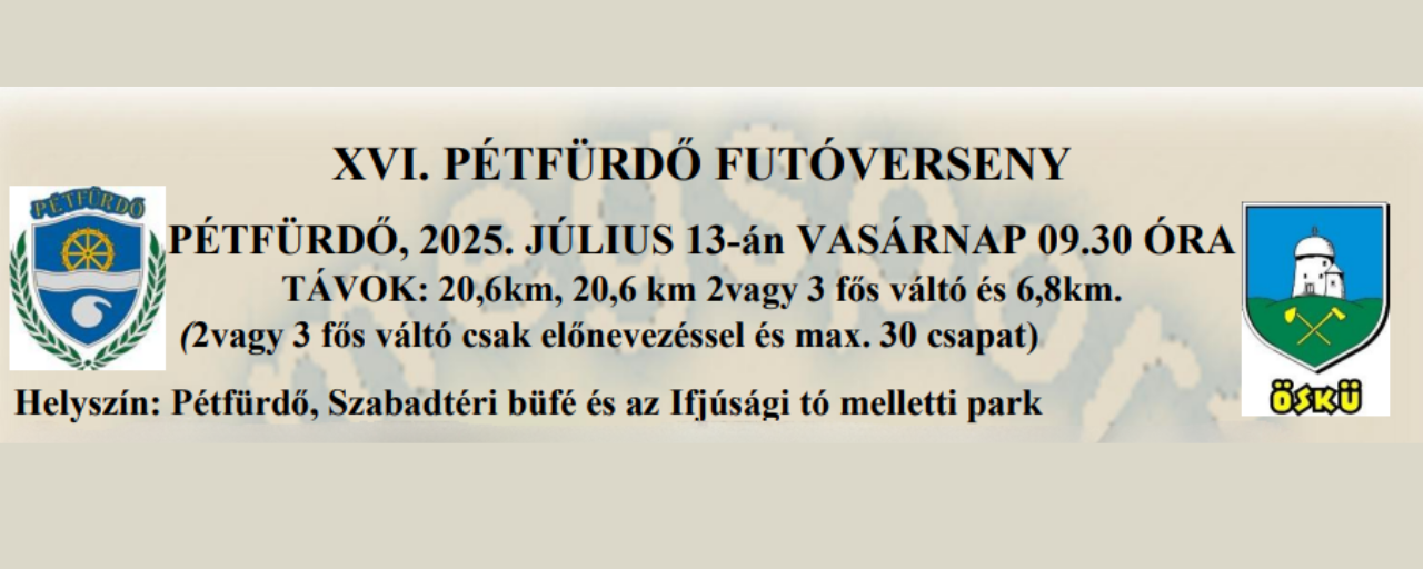 XVI. PÉTFÜRDŐ FUTÓVERSENY