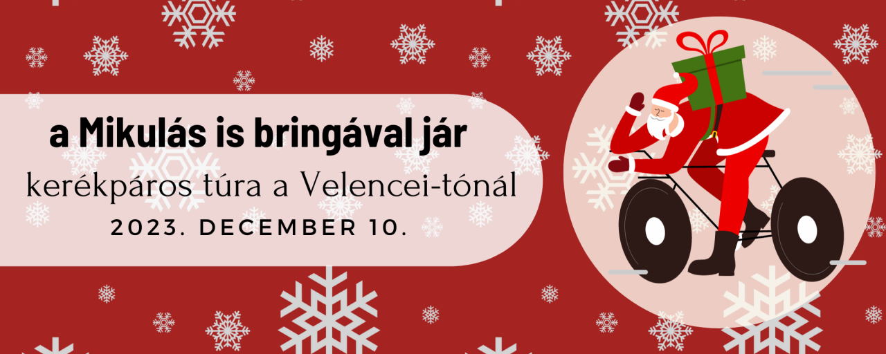 A Mikulás is Bringával jár a Velencei-tónál is